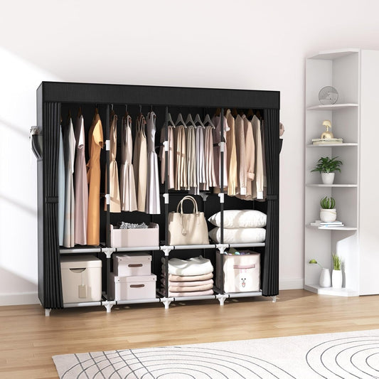 Portable Wardrobe Non-Woven Fabric Closet Shelf