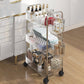 Frosted Acrylic 3-Tier Trolley With Movable Wheels