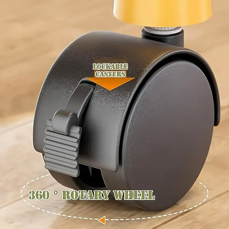 Frosted Acrylic 3-Tier Trolley With Movable Wheels