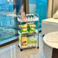 Frosted Acrylic 3-Tier Trolley With Movable Wheels