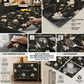 Self Adhesive Black Floral Marble Sheet