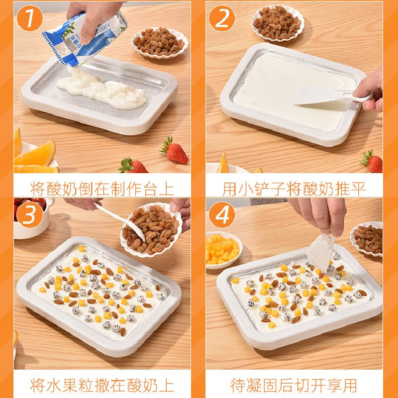 Stainless Steel Ice Cream Maker with 2 Spatulas