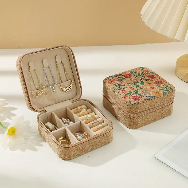 Premium Mini Jewelry Organizer Box Vintage Floral Design