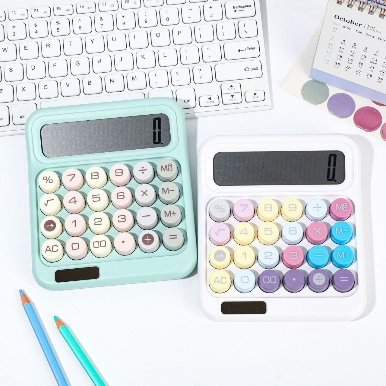 Dual Power Desktop Calculator with Big Buttons