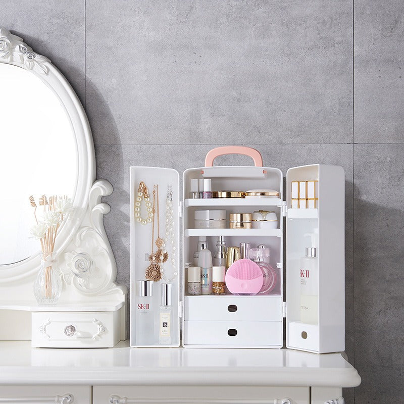 Double Door Protable Cosmetic Organizer