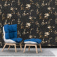 Self Adhesive Black Floral Marble Sheet