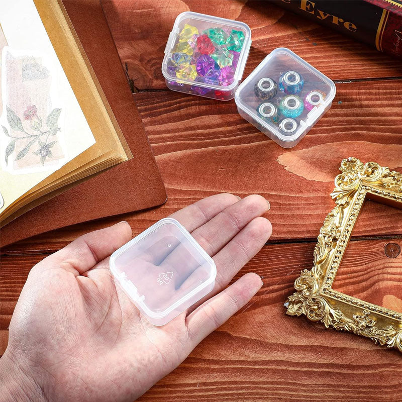 10PCs Transparent Mini Jewelry Storage Box (Size : 3.5 cm x 3.5)
