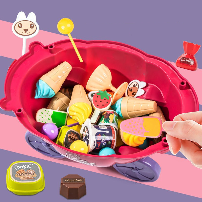 Kids Ice Cream Trolly Pretend Play Set