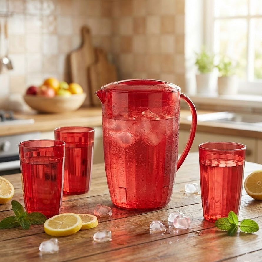 7PCs Plastic Kitchen Jug & Glass Set