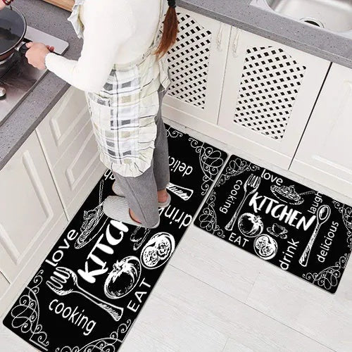 2PC Non-Slip Washable Kitchen Mat