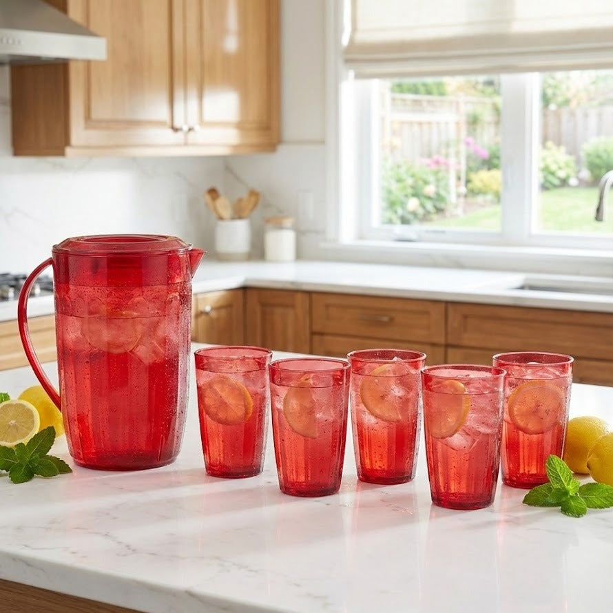 7PCs Plastic Kitchen Jug & Glass Set
