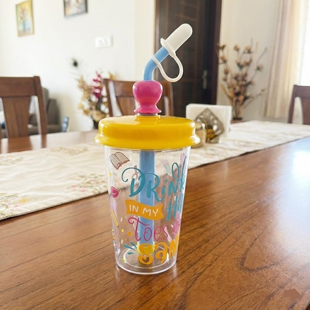 Cartoon Printed Kids Straw Juice Cup