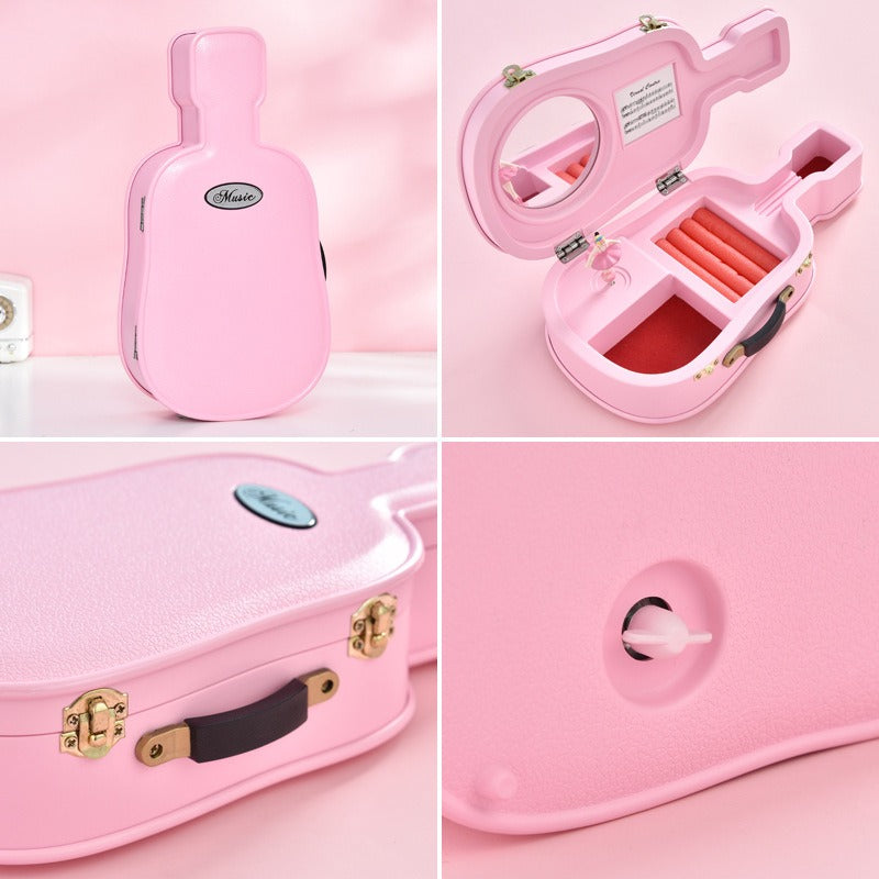 Classic Guitar Shape Musical Jewelry Organizer