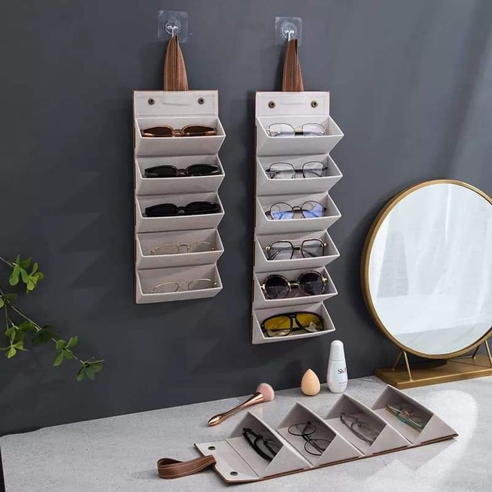 Leather Foldable Glasses Frame Organizer