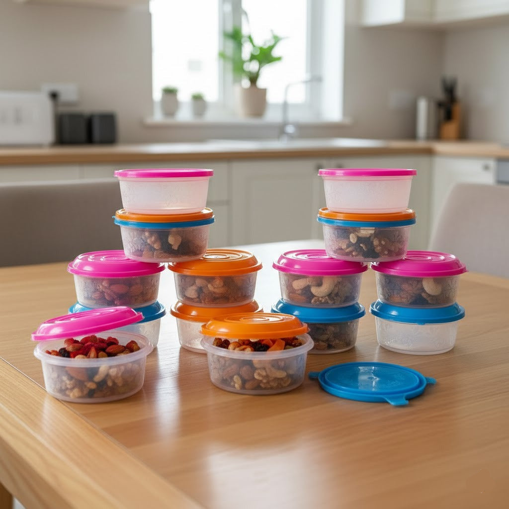Pack Of 12 - Plastic Round Food Container