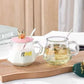 Crown Glass Cup With Lid & Spoon
