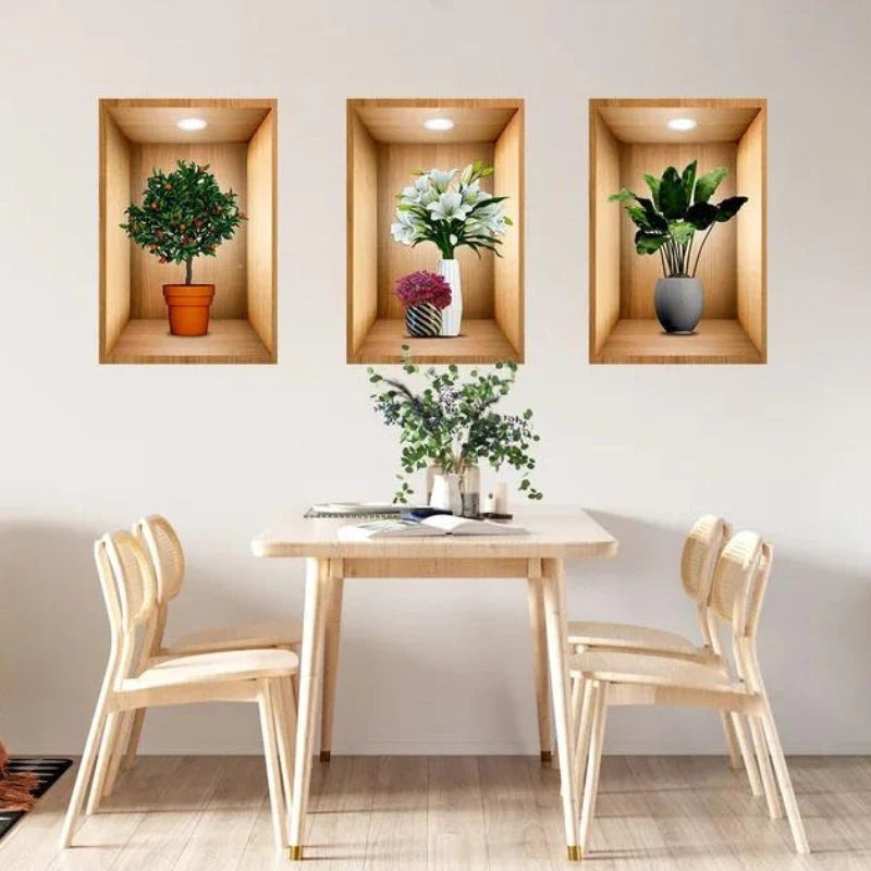 3d Plant Wall Stickers (3pcs Set)