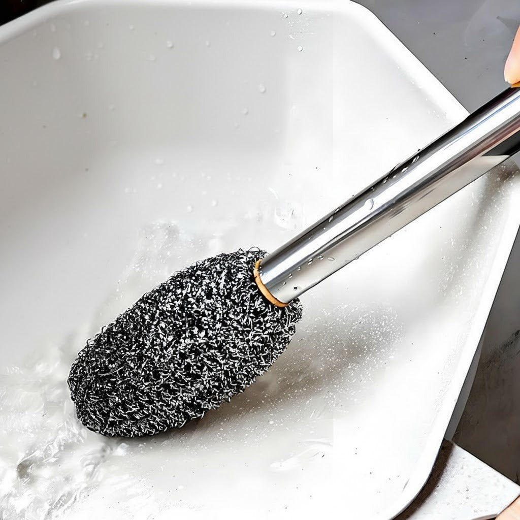 Stainless Steel Sponge with Long Handle