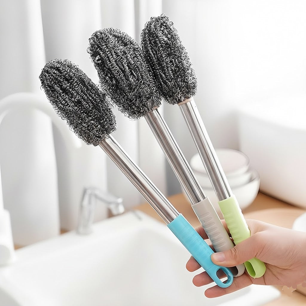 Stainless Steel Sponge with Long Handle