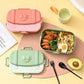 3 Grid Lunch Box With Spoon and Fork