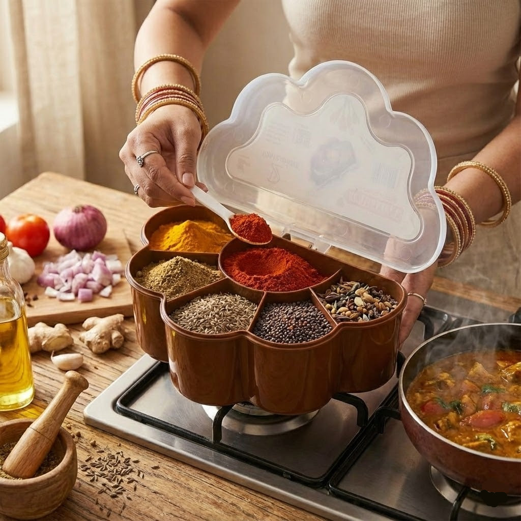 6 Grid Spice Storage Box