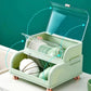 Kitchen Double Layer Dish Rack with Lid