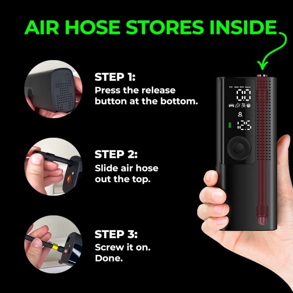Rechargeable Portable Air Pump Tire Inflator