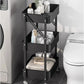 3-Tier Foldable Stainless Steel Rolling Cart