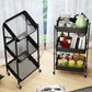 3-Tier Foldable Stainless Steel Rolling Cart