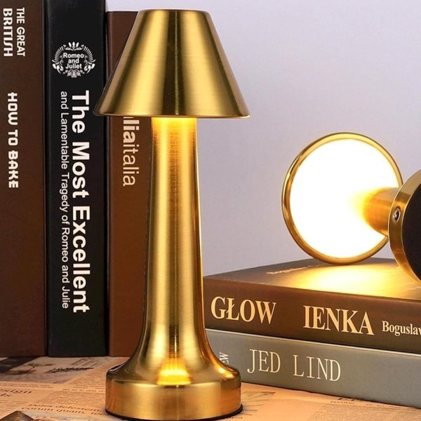 Rechargeable Metal Touch Sensor Mushroom Table Lamp