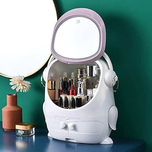 Modern Cosmetic Organizer with LED Mirror