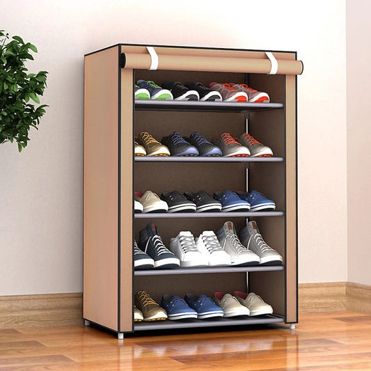 5-layer Cabinet Shoes Organizer With Dust Proof Cover