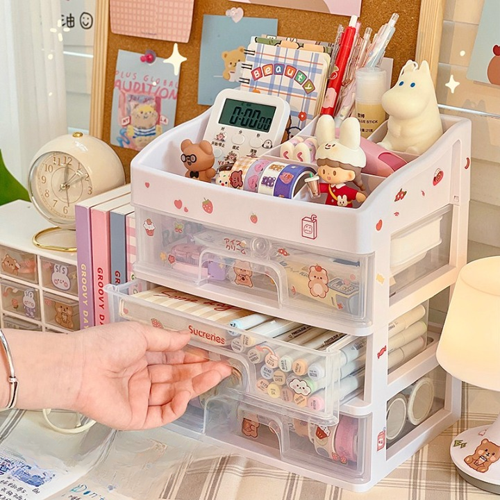 3-Drawer Desktop Cosmetic Storage Box