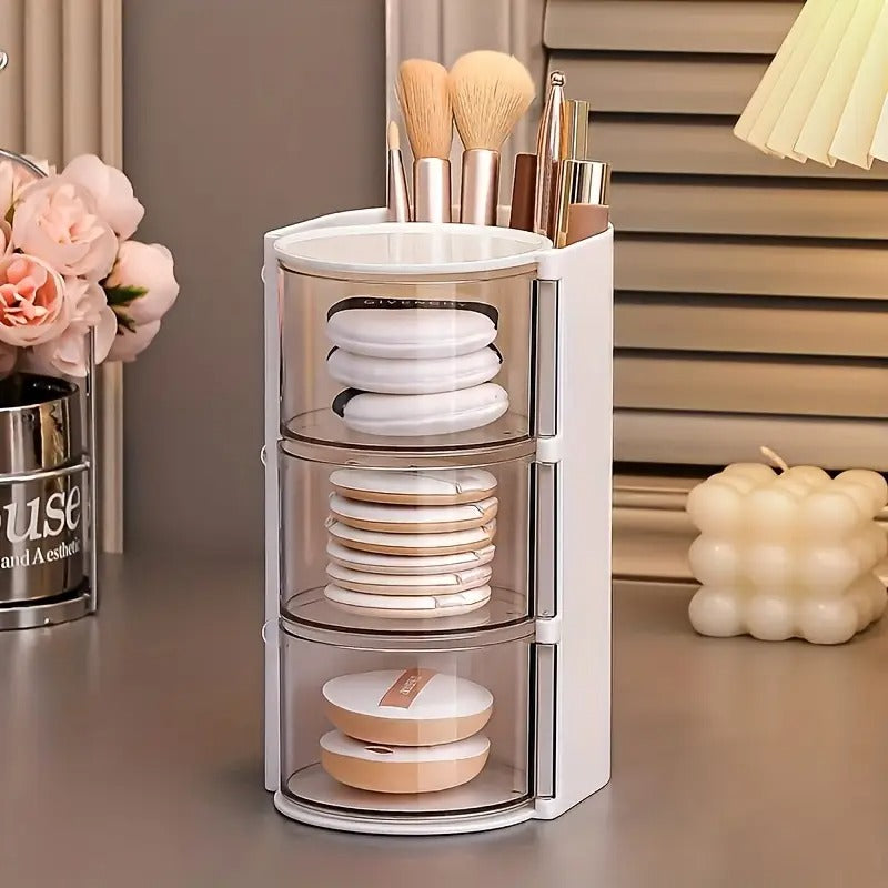 3 Layer Rotating Makeup Organizer