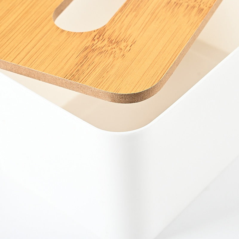Creative Tissue Storrage Box with Wooden Lid