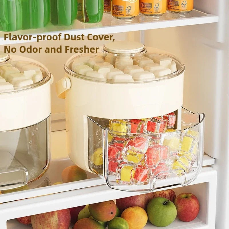 Rotating Ice Tray With Lid And Bin