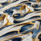 Waterproof Blue & Golden Marble Sheet (60cm x 2m)