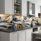 Waterproof Blue & Golden Marble Sheet (60cm x 2m)