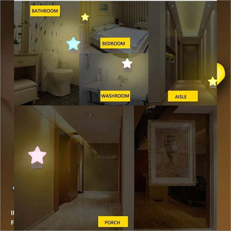 LED Stars Shape Socket Night Light