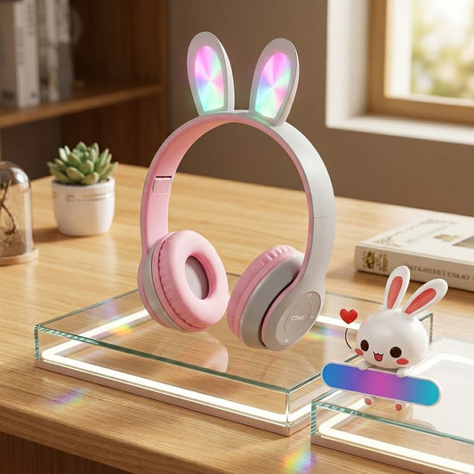 Rechargeable Wireless Headset with RGB Light
