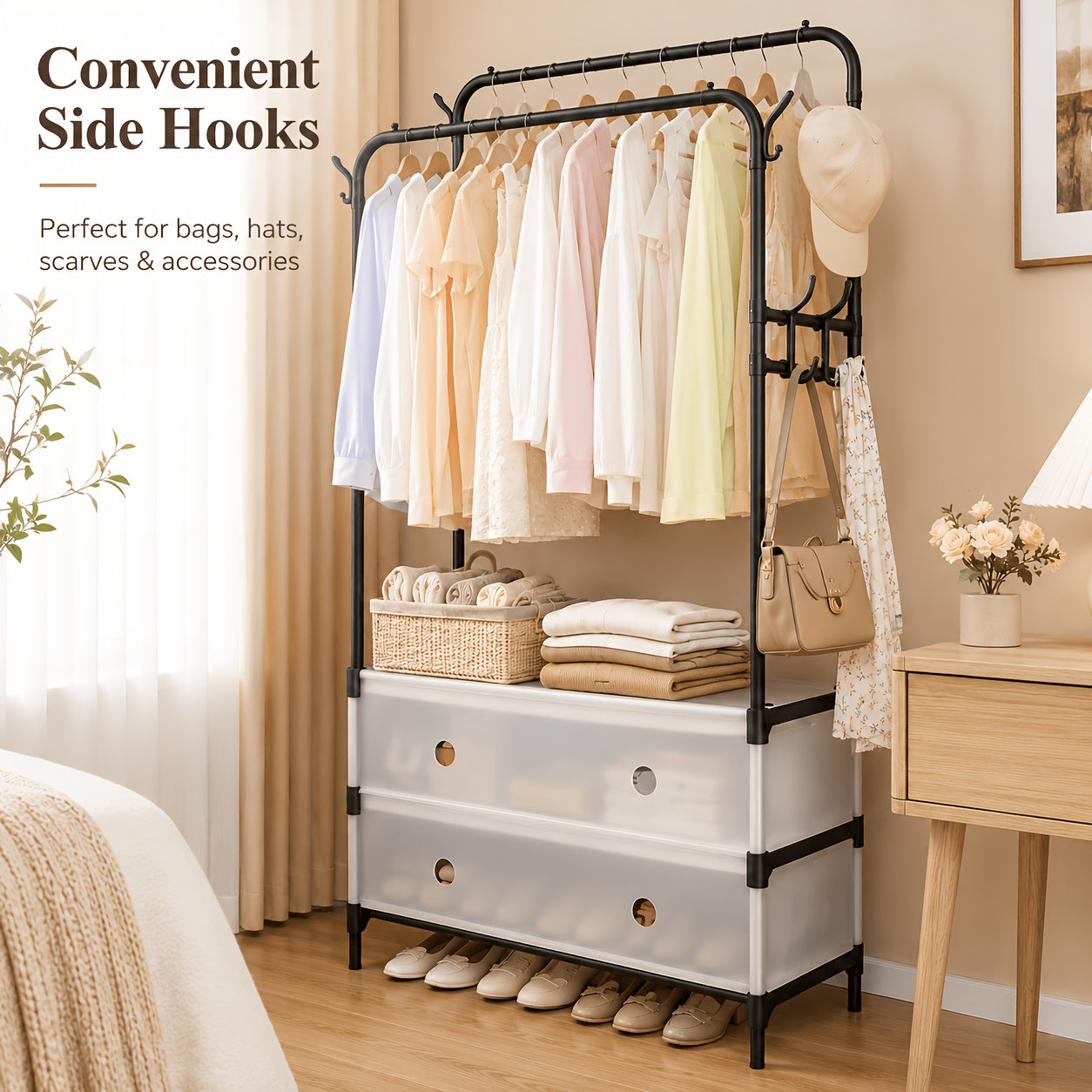 Metal Floor-Standing Clothes Drying Rack