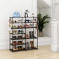 7 Layer Durable Metal Shoe Rack with Side Pockets