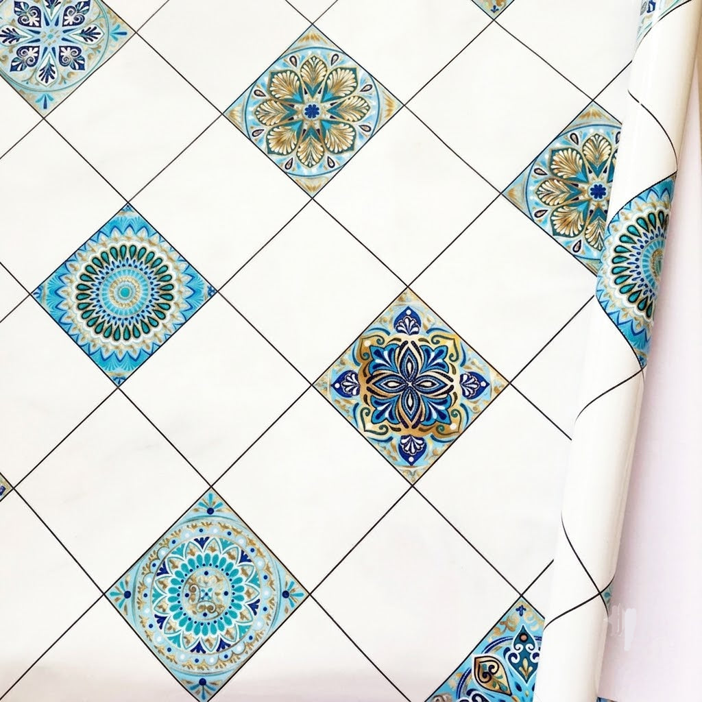 Waterproof Geometric Pattern Marble Sheet (60cm x 2m)