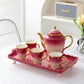 8PCs Ceramic Tea Set With Tray