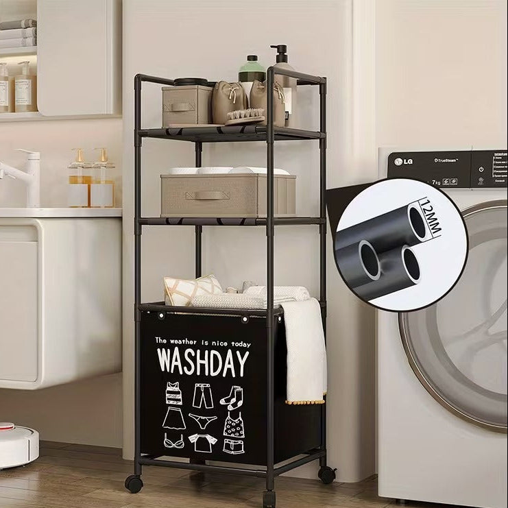 Modern 3-Section Laundry Basket with 360 Rotating Wheels