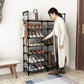 7 Layer Durable Metal Shoe Rack with Side Pockets