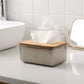 Acrylic Tissue Box With Bamboo Wood Lid