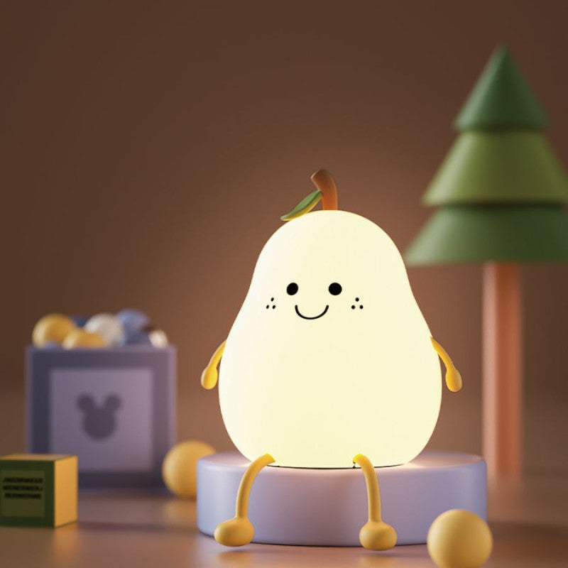 Cute Pear Shape Rechargeable Silicone Table Lamp