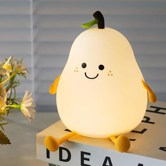 Cute Pear Shape Rechargeable Silicone Table Lamp