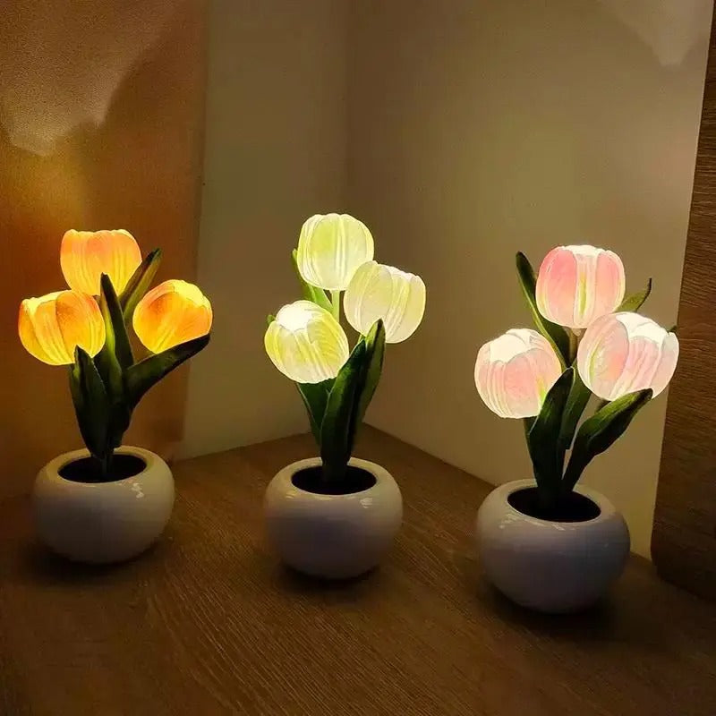 LED Tulip Flower Night Lamp